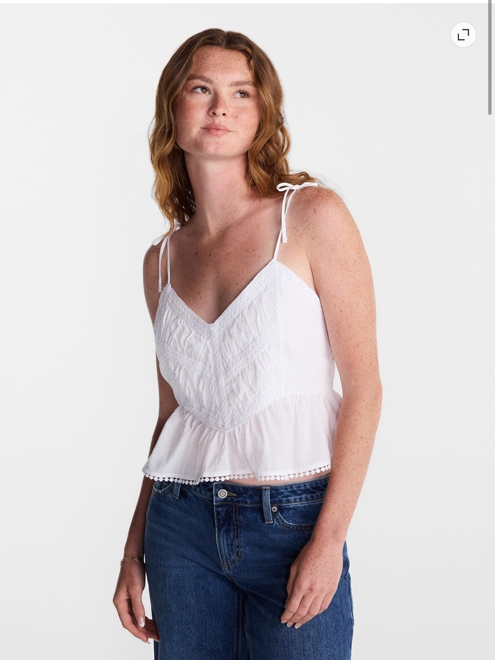 NWT NB Lace Trim Peplum Tank Size Large